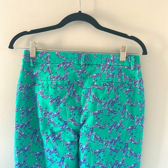 Lilly Pulitzer Kelly Stretch Pants Everglades Green Heebee Zeebees Sz 2 Preppy - Picture 8 of 11